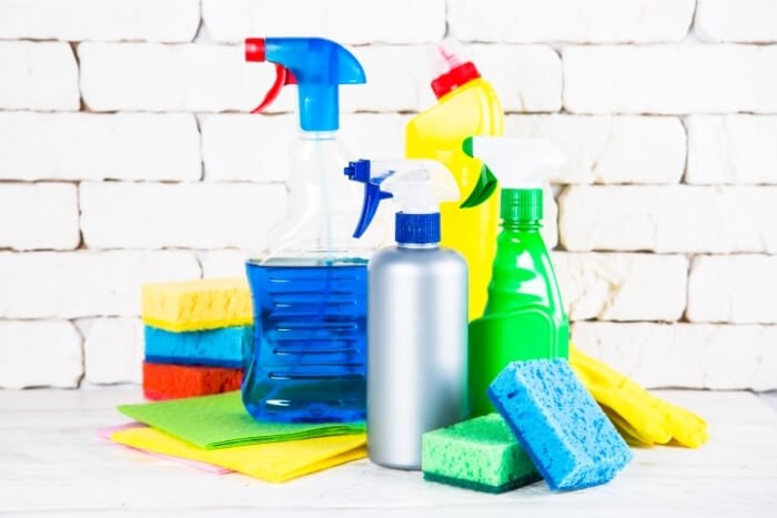 household cleaning product white background